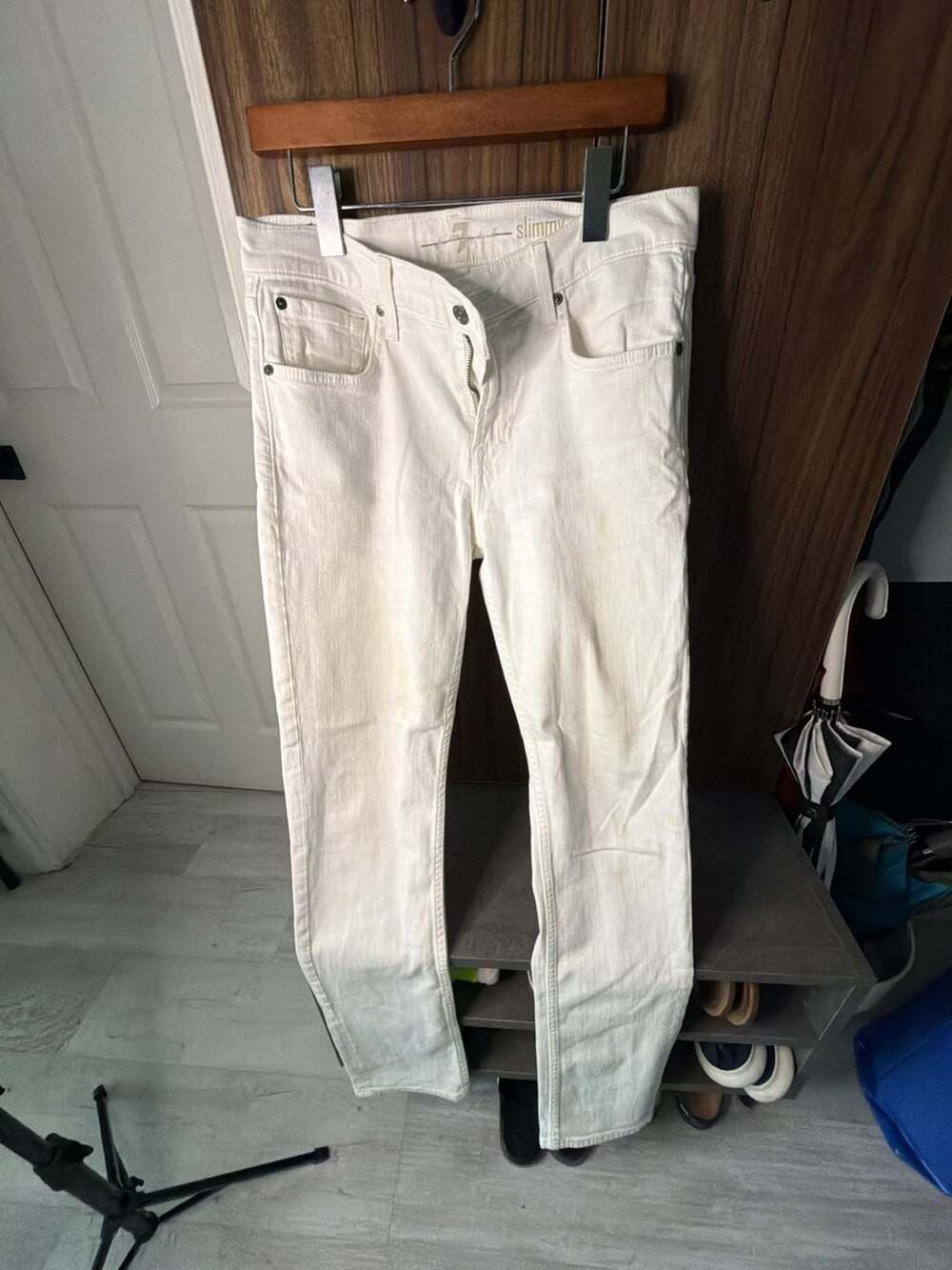 7 For All Mankind Slimmy White Jeans